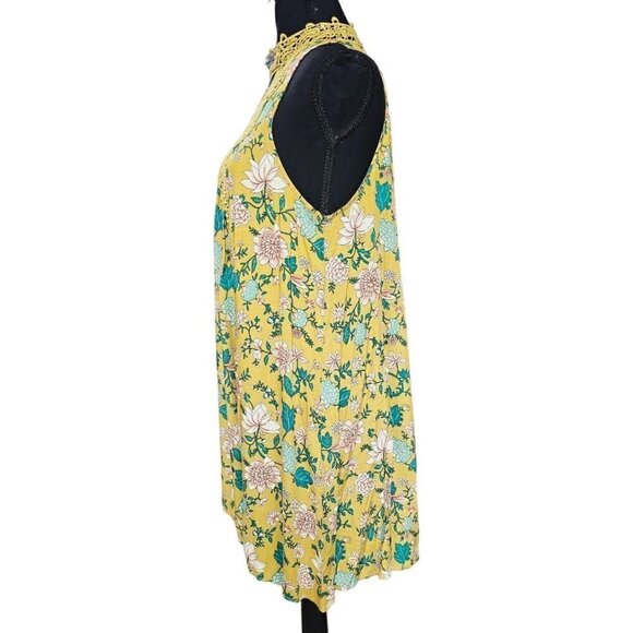 Entro Babydoll Bohemian Mini Sundress with Lace Collar Accents, Size Medium - Picture 4 of 7